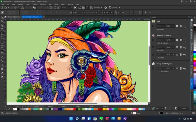 CorelDRAW Graphics Suite 2021 – vector illustration, layout, photo editing, typography – Windows 3 coreldraw march 2022 multi asset export