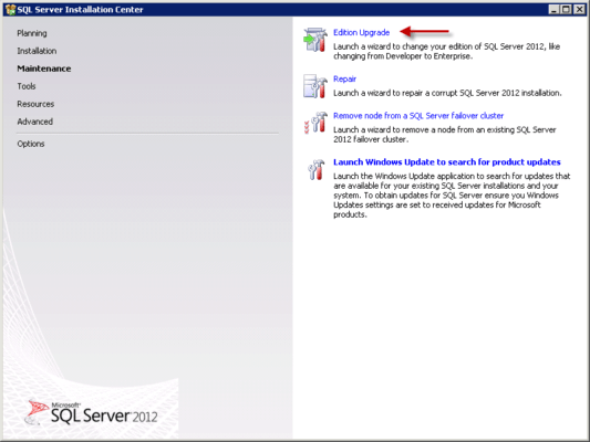 SQL server 2012 Enterprise Product CD Key 3 01. Maintenance Edition Upgrade