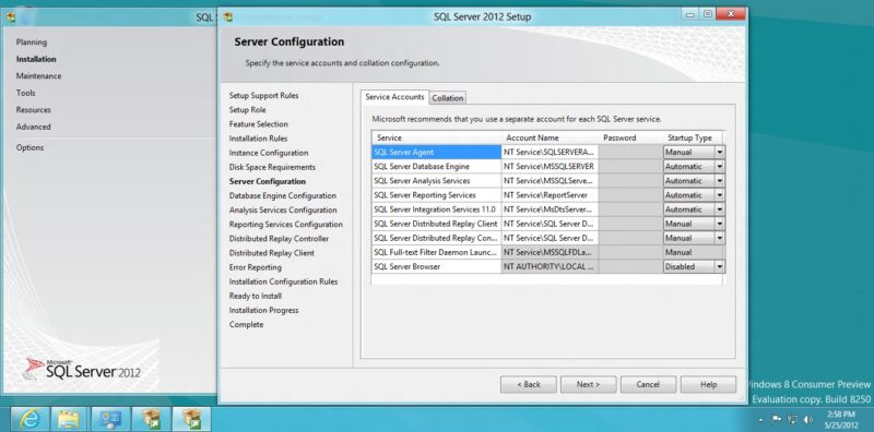 SQL server 2012 Enterprise Product CD Key 2 services
